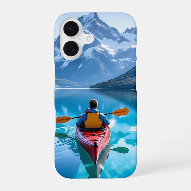  Kayaking in Mountains Personalized iPhone Case (Back)