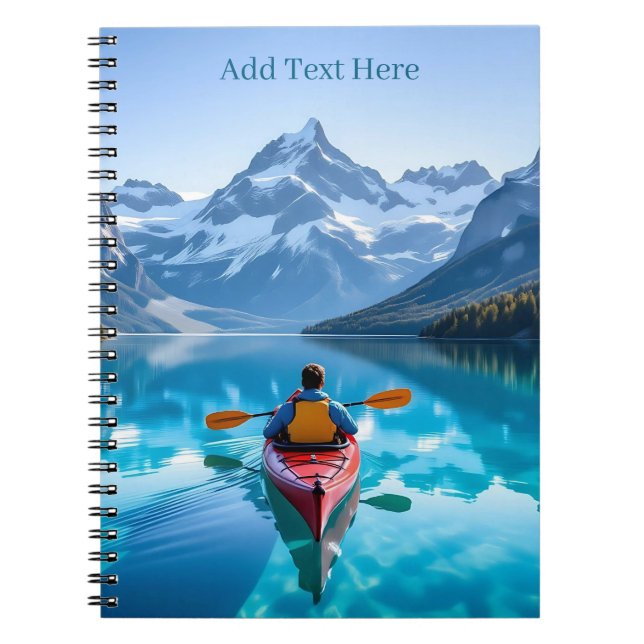  Kayaking in Mountains Personalized Notebook (Front)