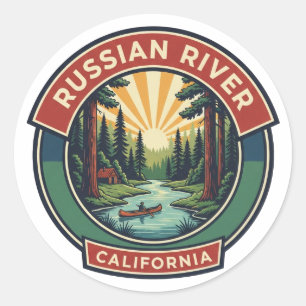 Kayaking in Russian River California Travel Classic Round Sticker