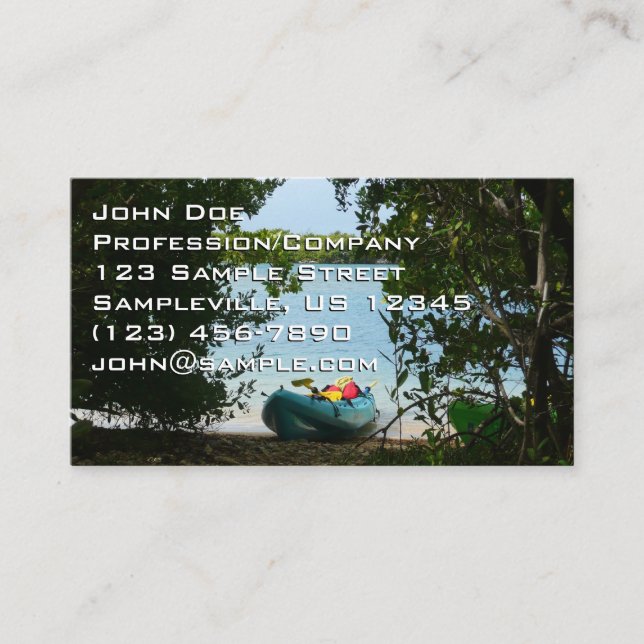 Kayaking in St. Thomas US Virgin Islands Business Card (Front)