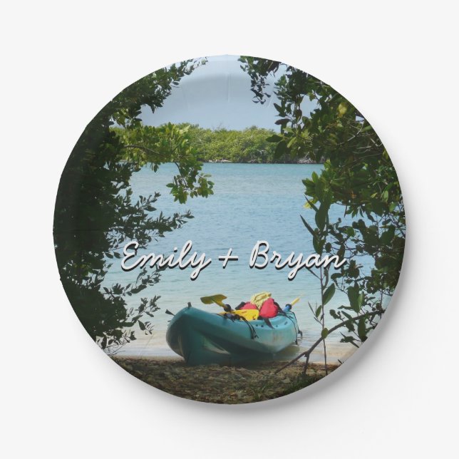 Kayaking in St. Thomas US Virgin Islands Paper Plates (Front)