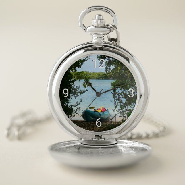 Kayaking in St. Thomas US Virgin Islands Pocket Watch (Inside)