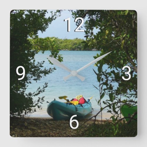 Kayaking in St Thomas US Virgin Islands Square Wall Clock