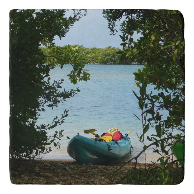 Kayaking in St. Thomas US Virgin Islands Trivet (Front)
