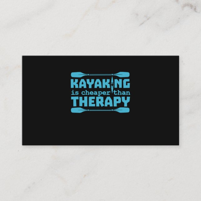 Kayaking Is Cheaper Than Therapy Business Card (Front)