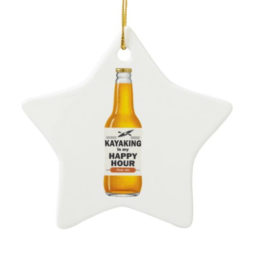 Kayaking Is My Happy Hour Ceramic Ornament