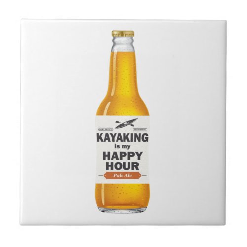 Kayaking Is My Happy Hour Ceramic Tile