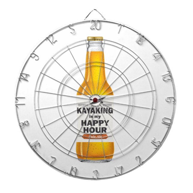 Kayaking Is My Happy Hour Dart Board (Front)