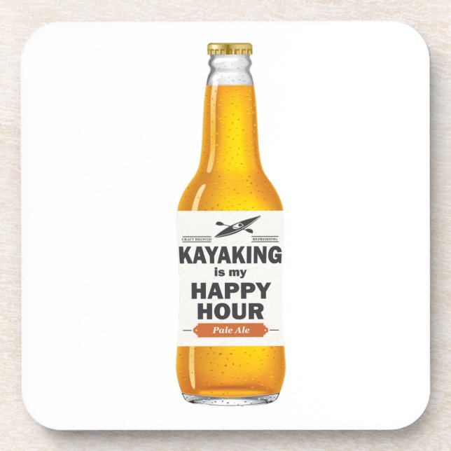 Kayaking Is My Happy Hour Drink Coaster (Front)