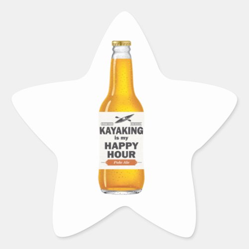 Kayaking Is My Happy Hour Star Sticker