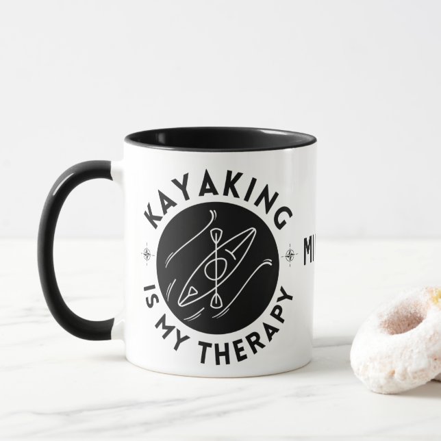 Kayaking Is My Therapy Mug (With Donut)