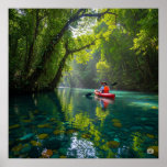 Kayaking Jungle River Poster