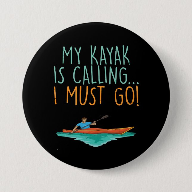 Kayaking Kayak Gift Button (Front)