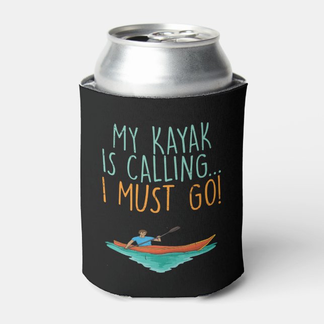 Kayaking Kayak Gift Can Cooler (Can Front)