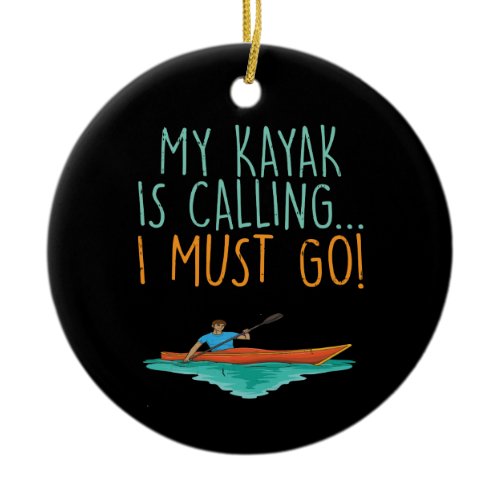 Kayaking Kayak Gift Ceramic Ornament