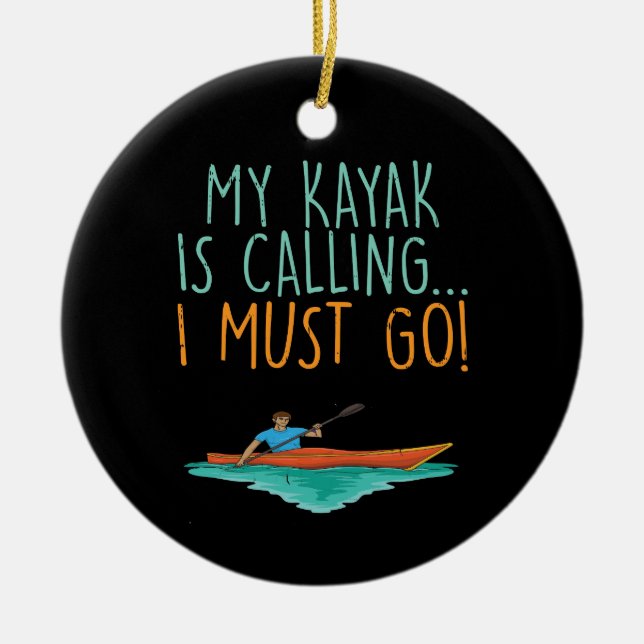 Kayaking Kayak Gift Ceramic Ornament (Front)