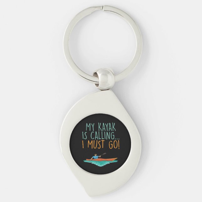 Kayaking Kayak Gift Keychain (Front)
