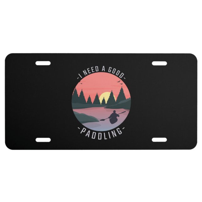 Kayaking Kayak Paddling License Plate (Front)