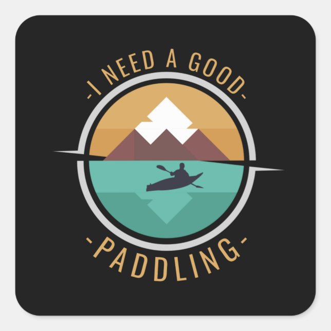 Kayaking Kayak Paddling Square Sticker (Front)