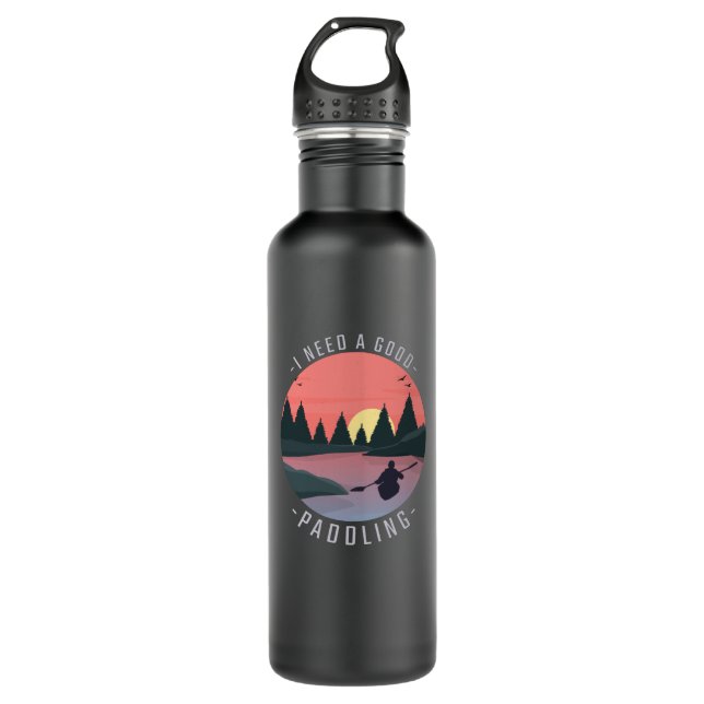 Kayaking Kayak Paddling Stainless Steel Water Bottle (Front)