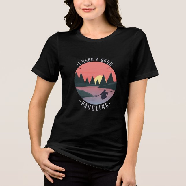 Kayaking Kayak Paddling Tri-Blend Shirt (Front)