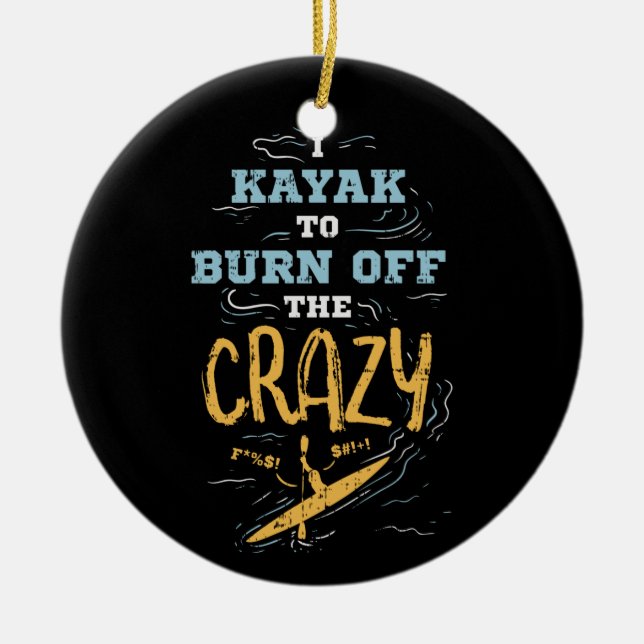 Kayaking Kayaker Ceramic Ornament (Front)