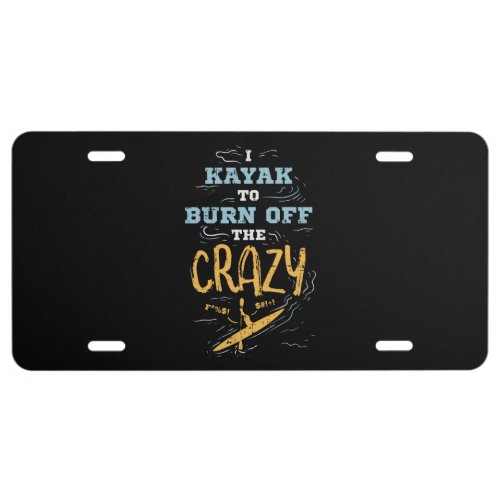 Kayaking Kayaker License Plate