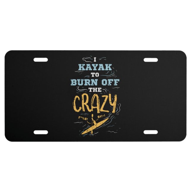 Kayaking Kayaker License Plate (Front)