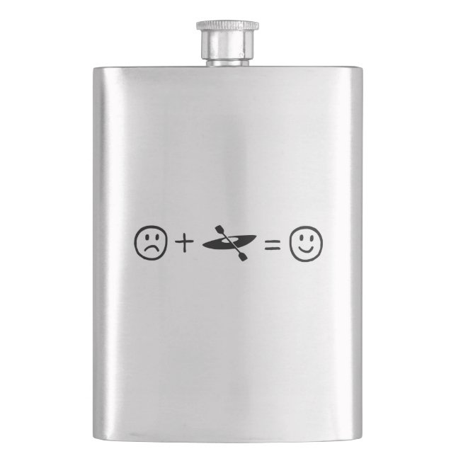 Kayaking Makes You Happy Flask (Front)
