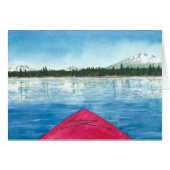 Kayaking on a Cascade Lake Watercolor (Front Horizontal)