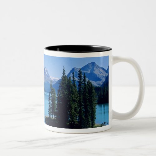 Kayaking on Maligne Lake at Spirit Island Two_Tone Coffee Mug