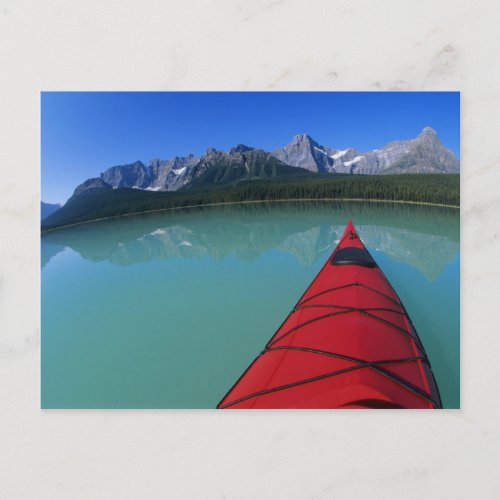 Kayaking on Waterfowl Lake below Howse Peak Postcard