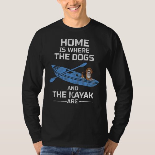 Kayaking Paddling Outdoors Dog And Kayak T_Shirt