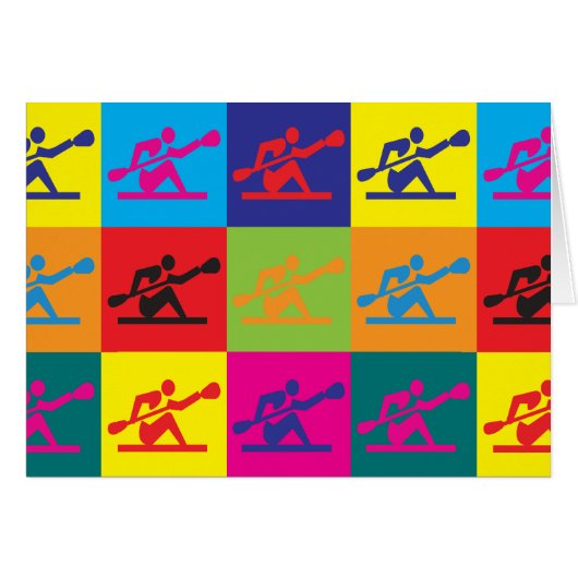 Kayaking Pop Art Cards (Front Horizontal)