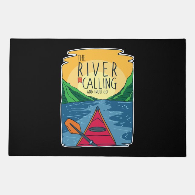 Kayaking - River Is Calling And I Must Go Doormat (Front)