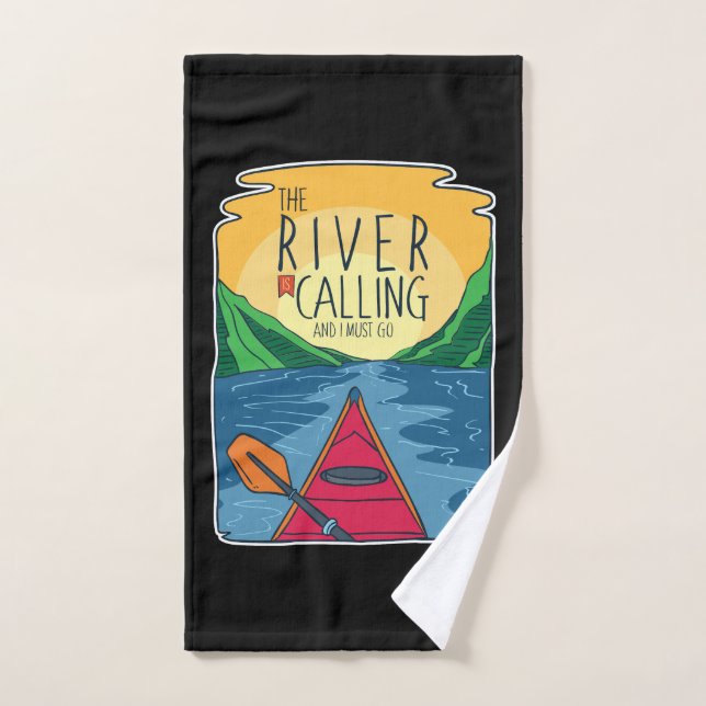 Kayaking - River Is Calling And I Must Go  Hand Towel (Hand Towel)