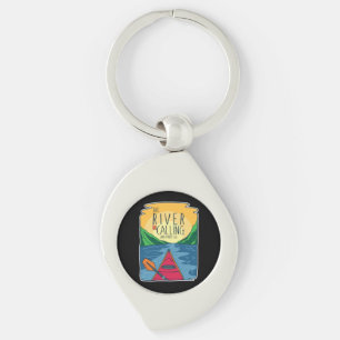 Kayaking - River Is Calling And I Must Go Keychain
