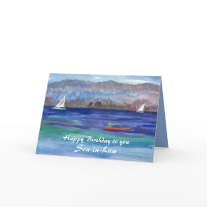 Kayaking Sailing Happy Birthday Son-in-Law Card