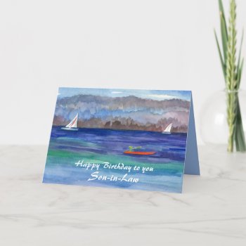 Kayaking Sailing Happy Birthday Son-in-law Card by CountryGarden at Zazzle