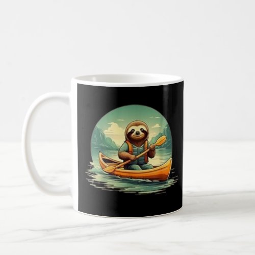 Kayaking Sloth Canoe Lover Funny Animals Vintage Coffee Mug