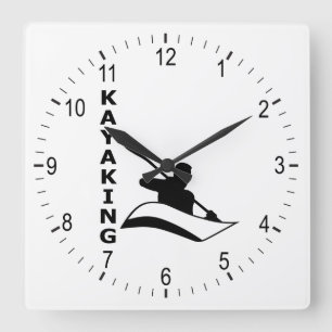 Kayaking Square Wall Clock