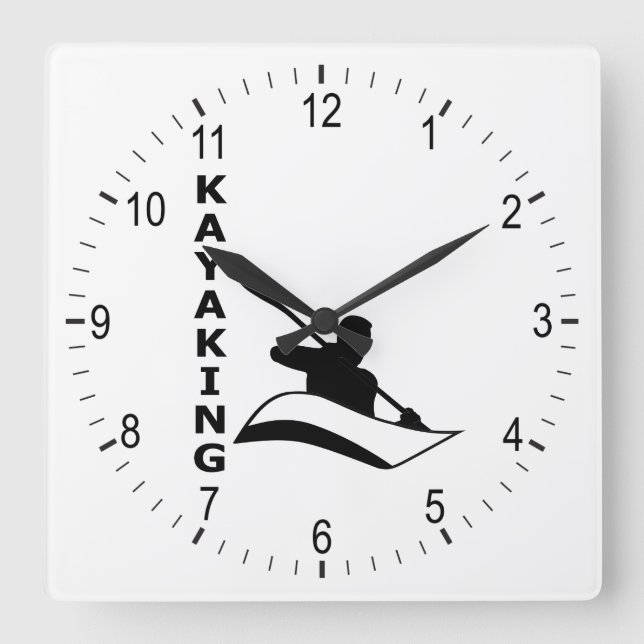 Kayaking Square Wall Clock (Front)