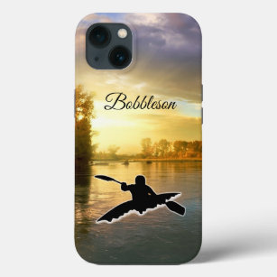 Kayaking sunset Kayaker silhouette Personalize Cas iPhone 13 Case