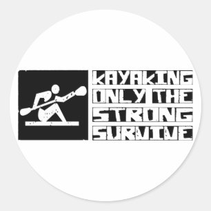 Kayaking Survive Classic Round Sticker