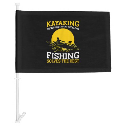 Kayaking T Shirt Canoeing Kayak Angler Fishing Car Flag