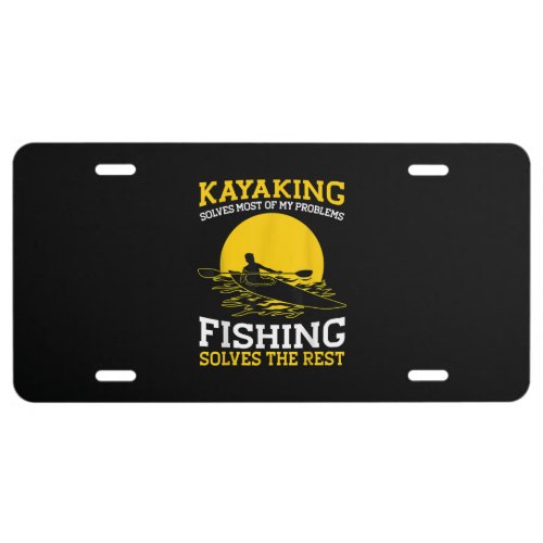 Kayaking T Shirt Canoeing Kayak Angler Fishing License Plate
