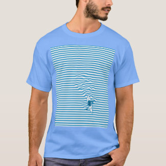 Kayaking the Blue and White Optical Illusion Graph T-Shirt
