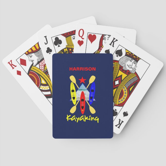 Kayaking Water Sports Personalized Poker Cards (Back)