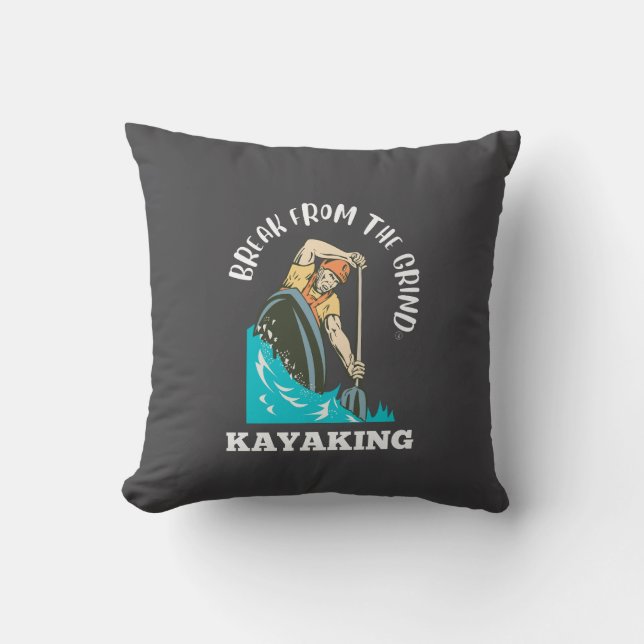 Kayaking (White) Pillow (Front)