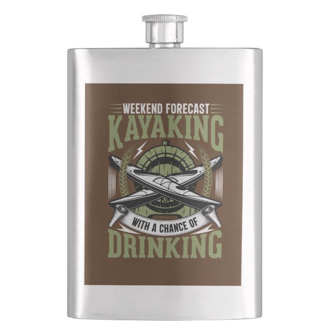 Kayaking With a Chance of Drinking  Flask (Front)